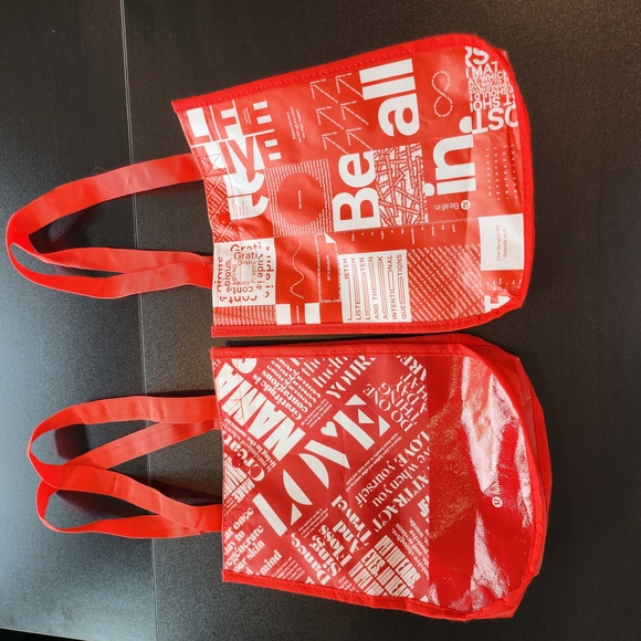 Lululeon Red Graphic Tote Bags 2 Totes - Picture 4 of 4